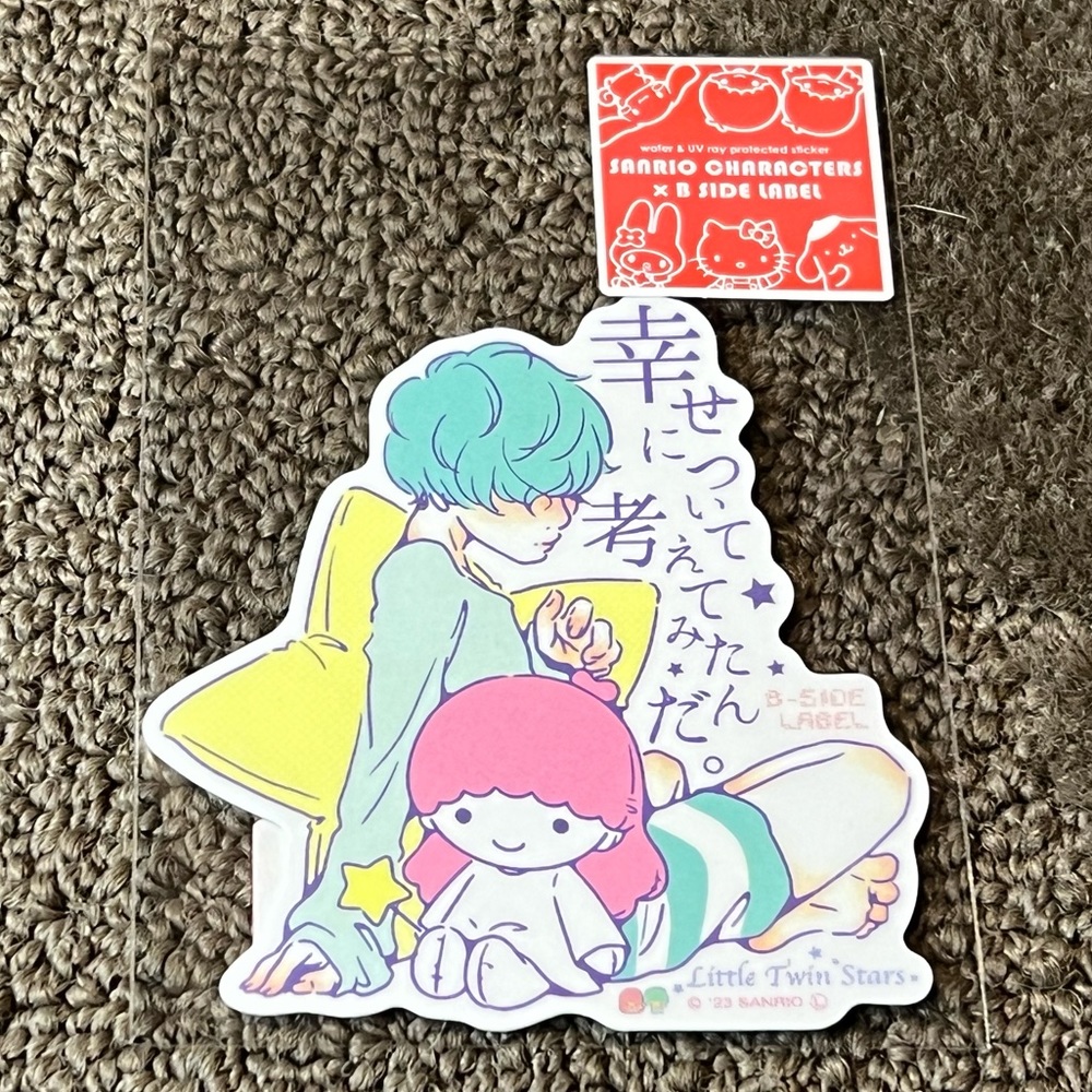Little Twin Stars B-Side Label Sticker Water & UV Ray Protected Official Sanrio